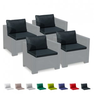 2 Cuscini Per Sedia Da Esterno LOKHOM Impermeabili - Quadrati 48x48x10 Cm - Con Cinghie Regolabili - Blu Navy