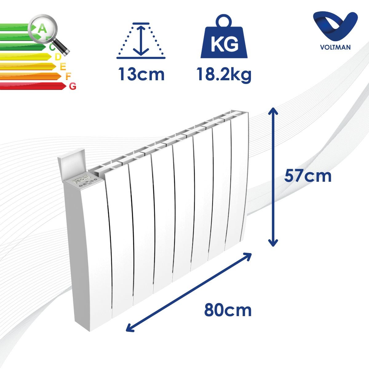 Chauffage électrique céramique inertie sèche 2000W - Blanc - Voltman - 5