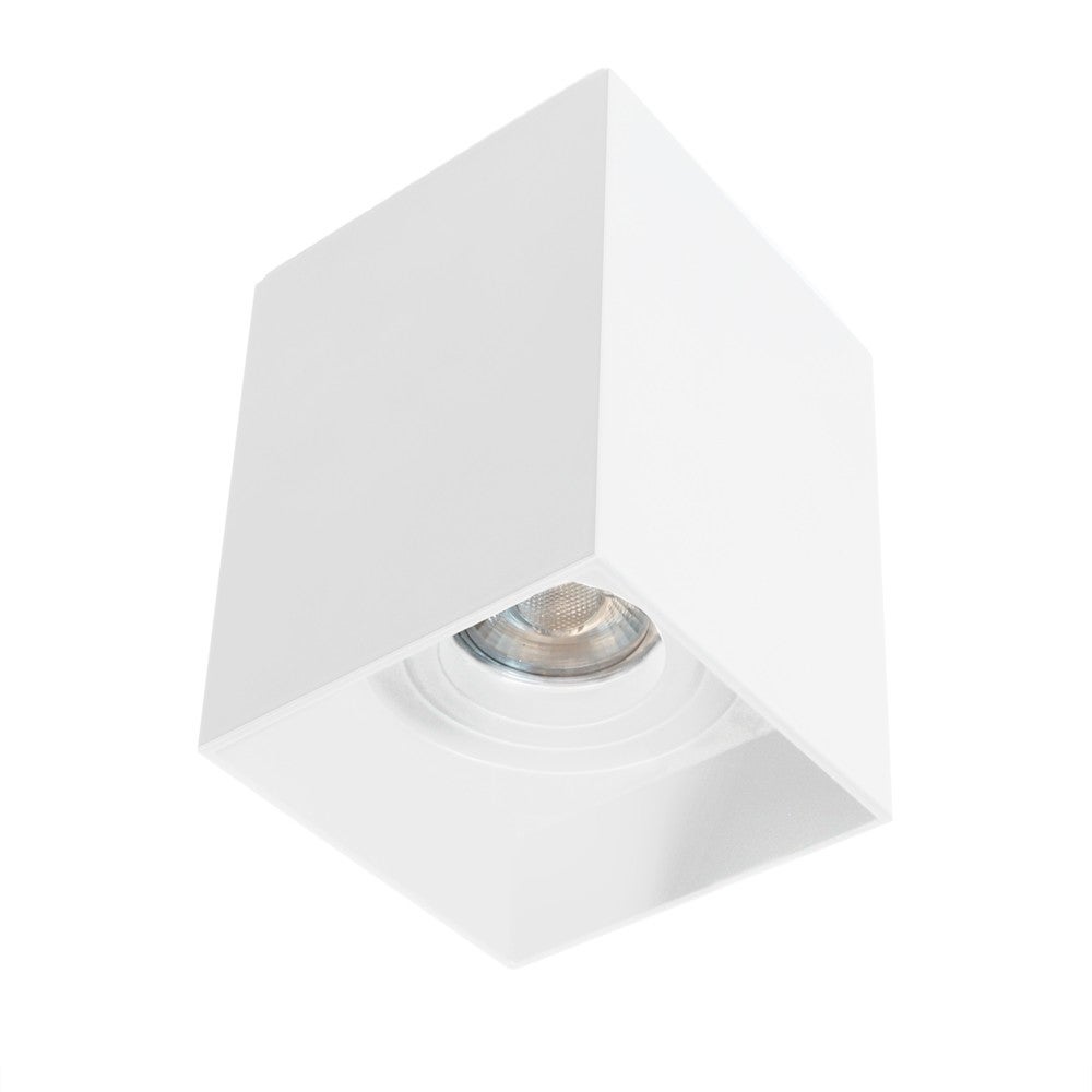 Reflektor powierzchniowy Classic Regulowany z prostokątną aluminiową ramą Biały 1xGU10 9x9cm