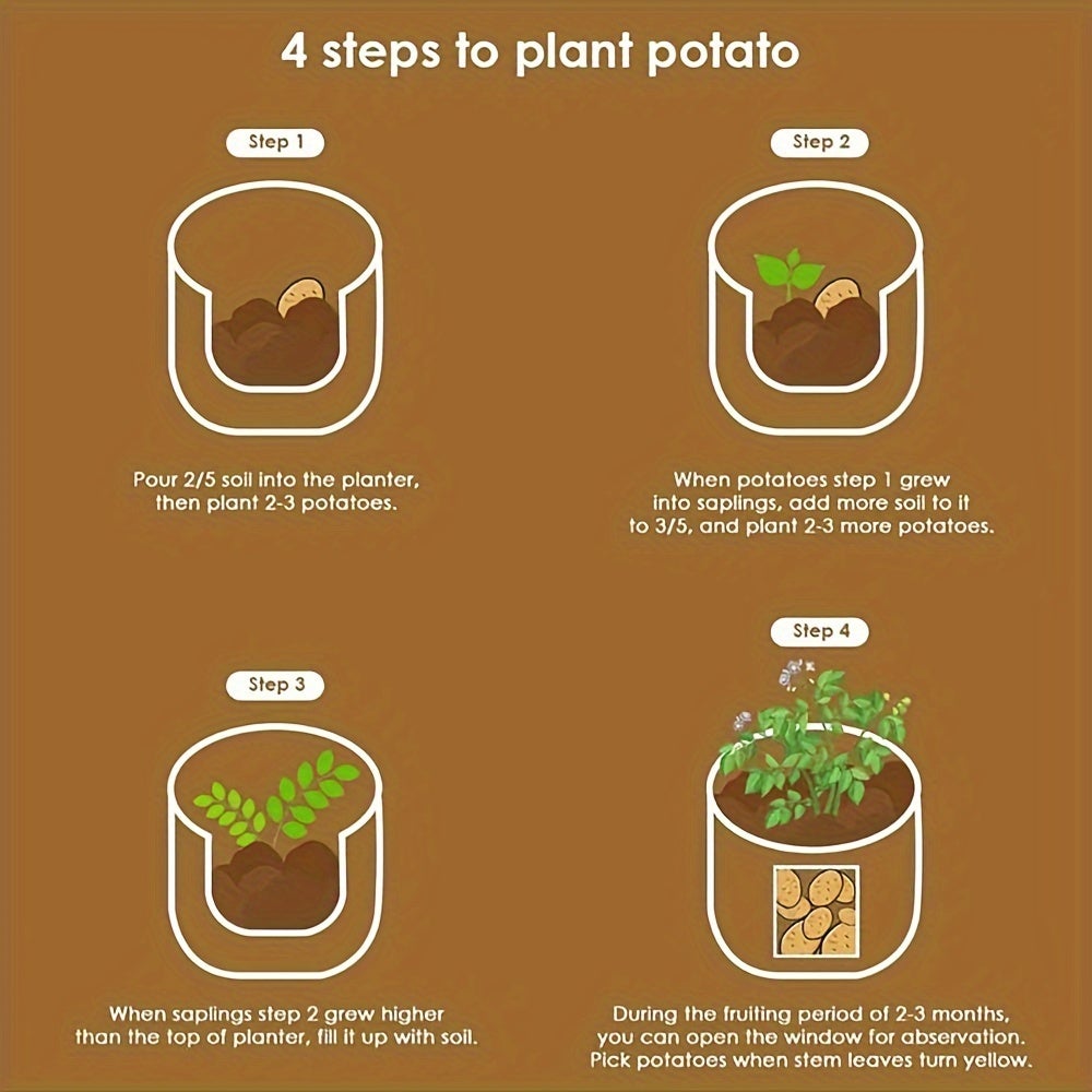 Confezione da 8 - 15L D25cm*H30cm borsa per la coltivazione di frutta e verdura, borsa in feltro resistente per la coltivazione di piante, grigia - 7