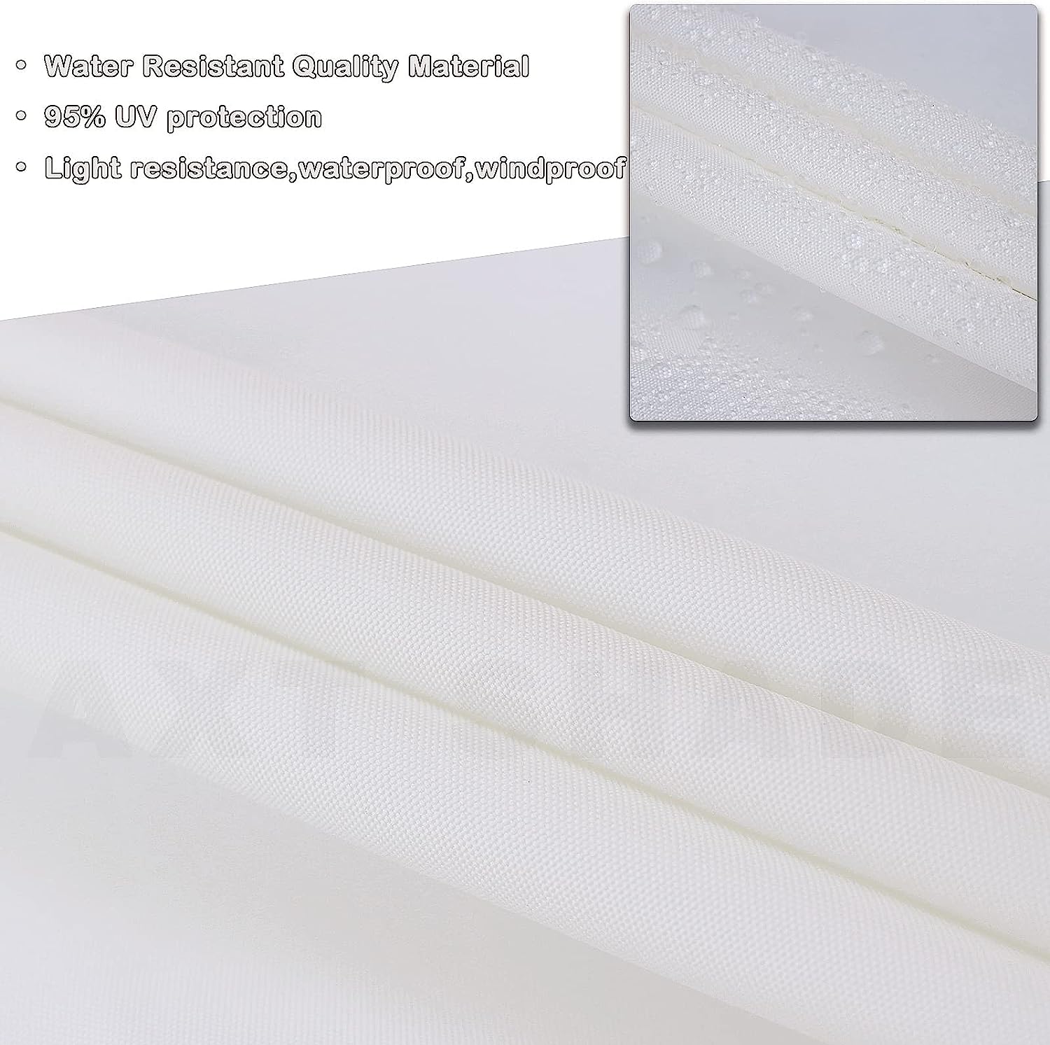 Voile d'ombrage imperméable rectangulaire 3x3,5m Protection UV pour Extérieur Terrasse Jardin Patio-Crème - 3