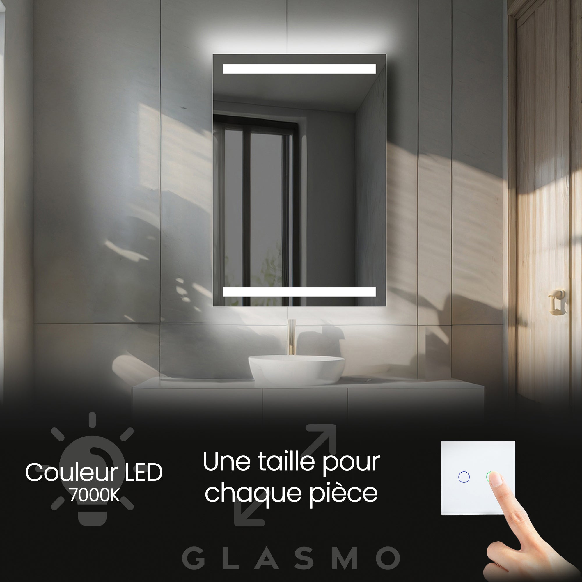 Miroir de Salle de Bain LED - Tessa | 60x160 cm | LED Lumineux Miroir
