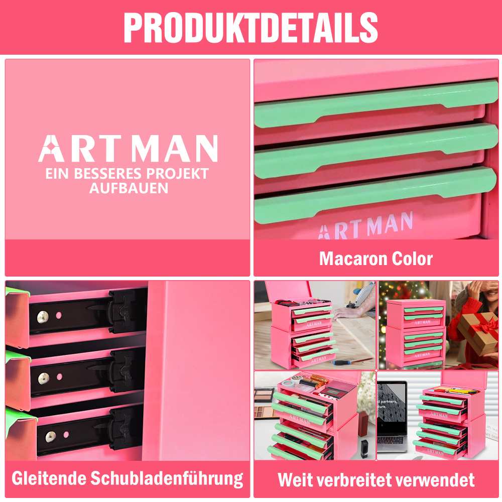 Boîte de rangement empilable 5 tiroirs – Organisateur maquillage multifonction en métal, étanche, design élégant - 3