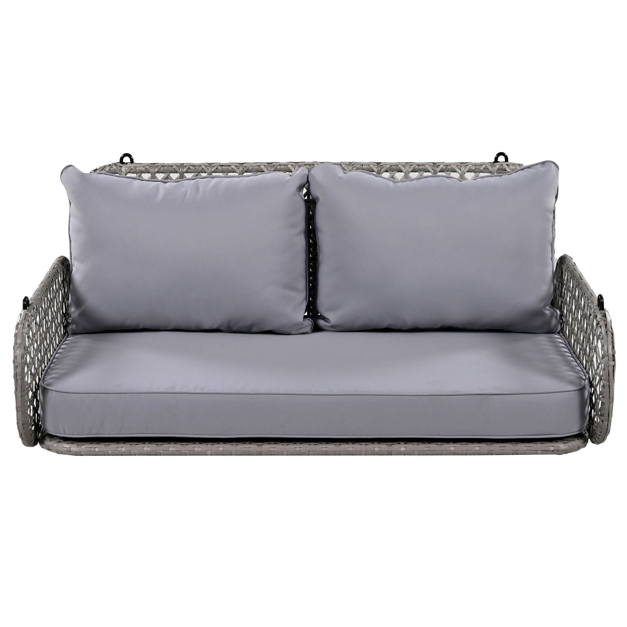 Balançoire suspendue d'extérieur avec coussin et 2 chaînes (240 cm/pièce), coussin amovible et lavable, gris - 5