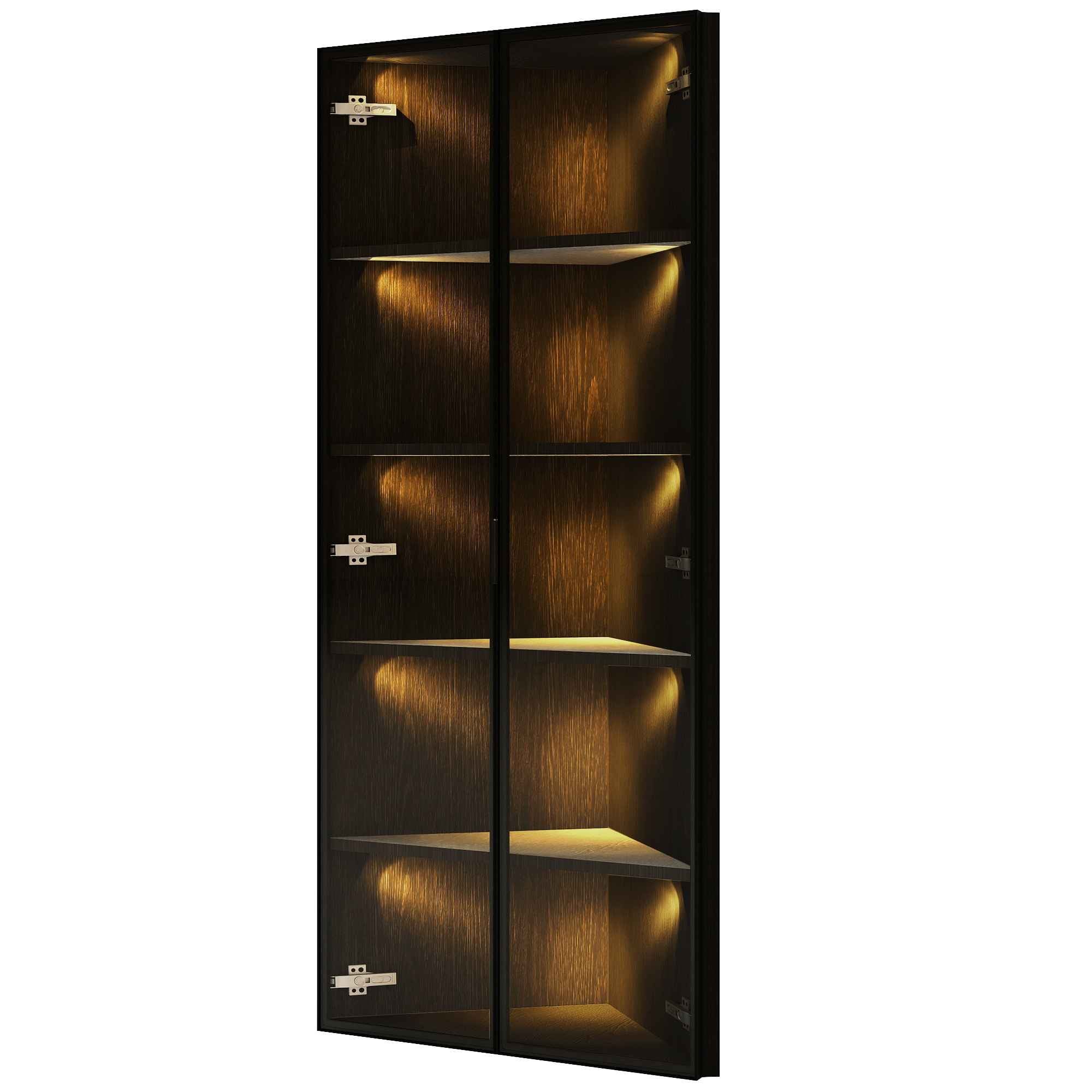Vitrine LED en verre 62x35x160 cm avec éclairage intégré, verre trempé, étagères élégantes pour salon, bureau ou collection - 5
