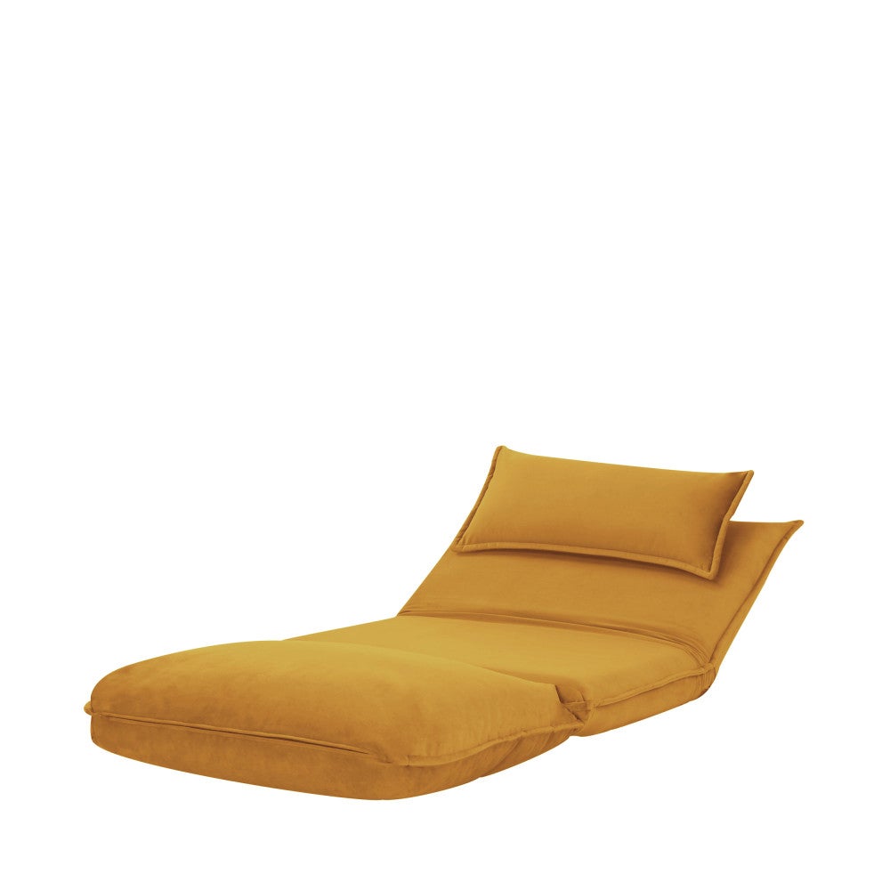Nala - Chauffeuse convertible 1 place en velours - Jaune moutarde - 3