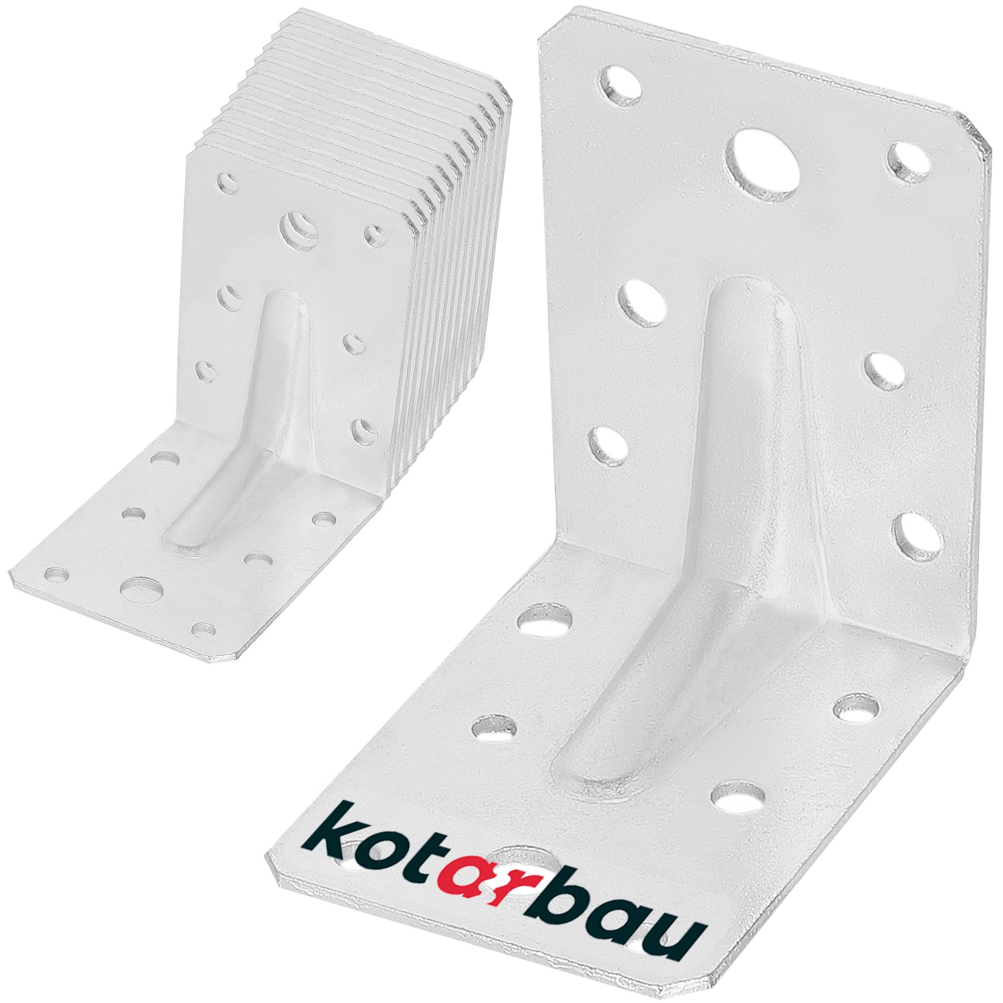 12 szt. Kątownik Ciesielski - Łącznik Budowlany - 75 X 75 X 55 MM - Stal ocynkowana - Z Przetłoczeniem KOTARBAU