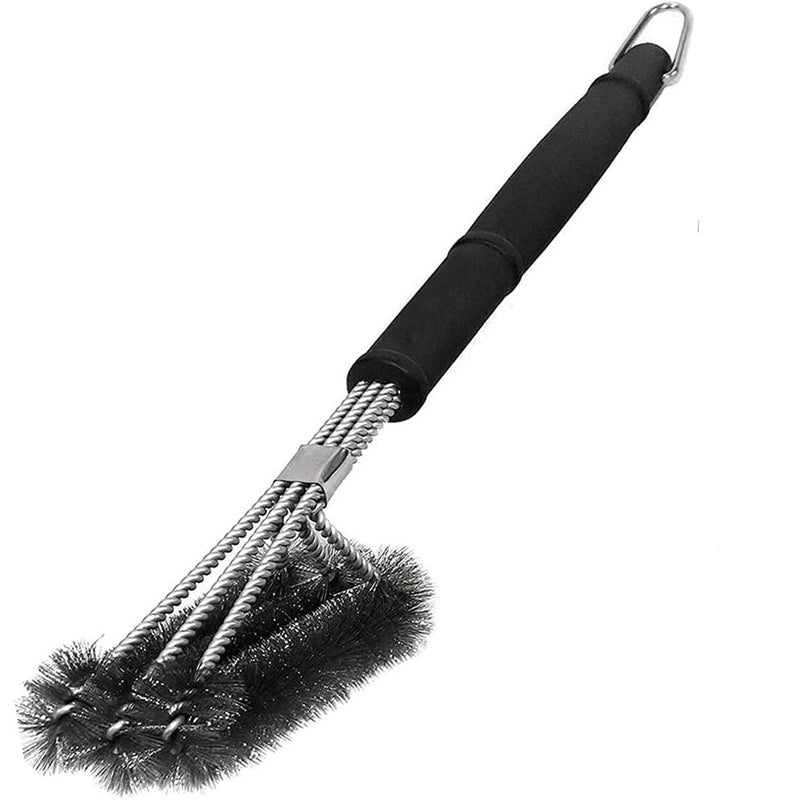 Szczotka do czyszczenia grilla 3 w 1 z włosiem ze stali nierdzewnej do szybkiego i skutecznego czyszczenia wszystkich grilli