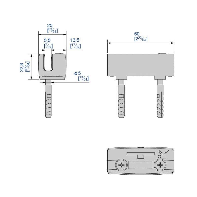 Guide réglable 3 positions à visser au sol pour porte jusqu'à 90 kg - 2