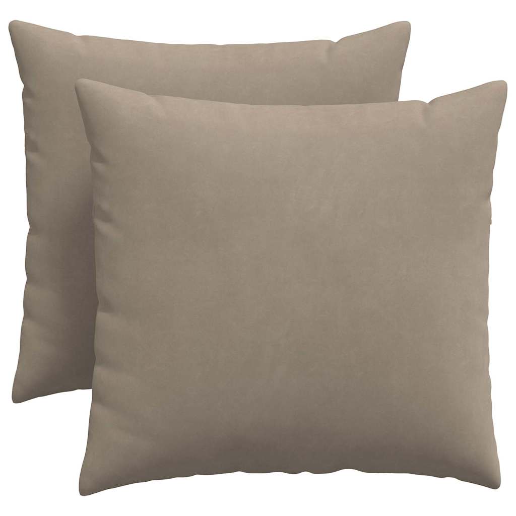 Coussins de canapé 2 pcs Taupe 50 x 50 cm tissu vidaXL - 2