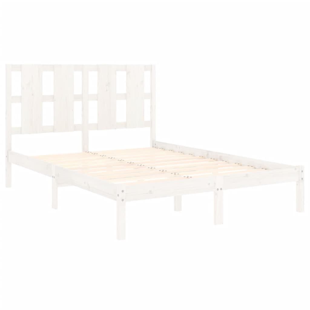 Maison Exclusive - Cama sem colchão 140x200 cm madeira de pinho maciça branco - 4