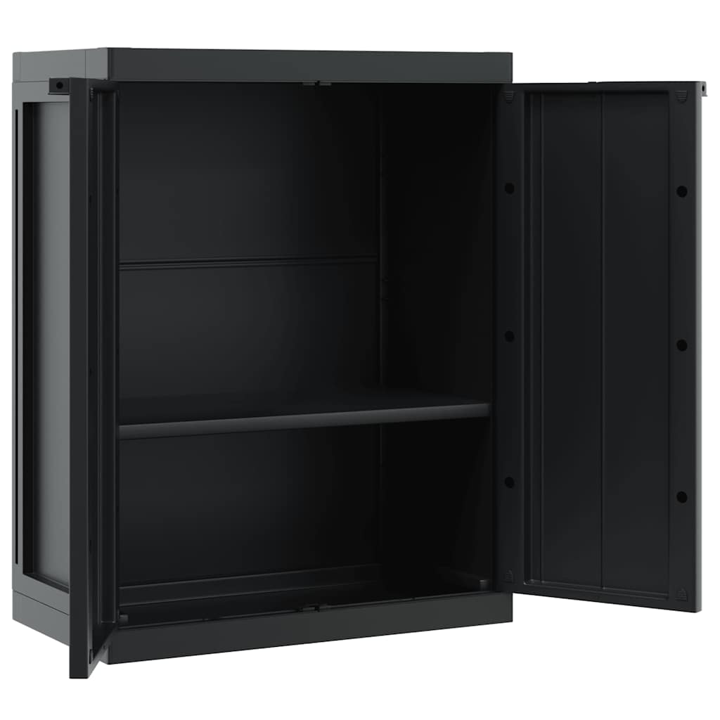 Armario de almacenaje exterior PP negro 65x37x85 cm vidaXL - 6