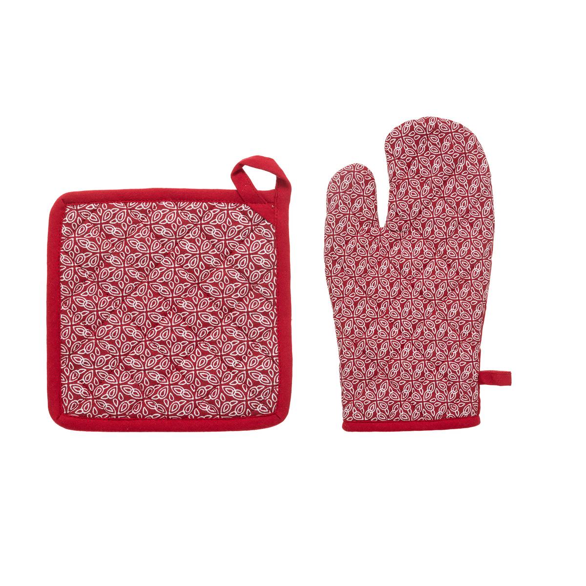 Manique En Coton Et Silicone – Motif Imprimé – 19x19cm – Protection Et Déco Pour La Cuisine