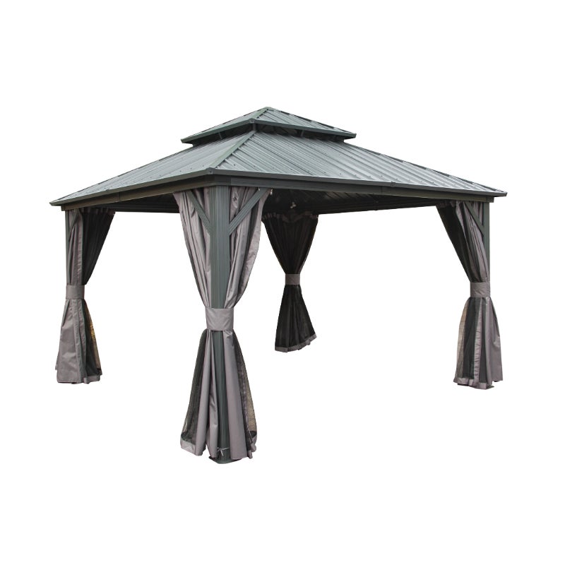 Pawilon Ogrodowy Altana Tasmania 2 PREMIUM 3 x 4.26m Wiata ogrodowa Corciano Stalowy dach