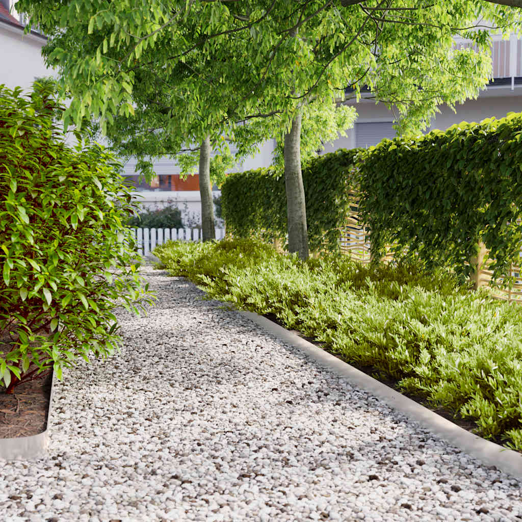 Bordo da giardino, 15,2 x 10,2 m, in metallo resistente, design moderno ondulato per aiuole e prati (argento