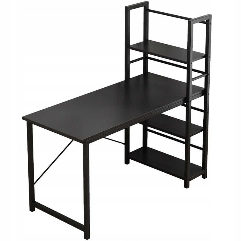 Czarne biurko komputerowe z regałem 120 cm