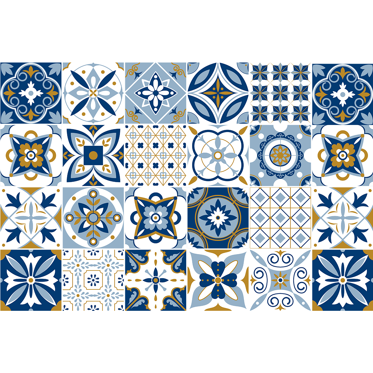 24 adesivi piastrelle di cemento azulejos lurdes - Sticker adesivo - adesivi murali - 24stickers20x20cm - 2