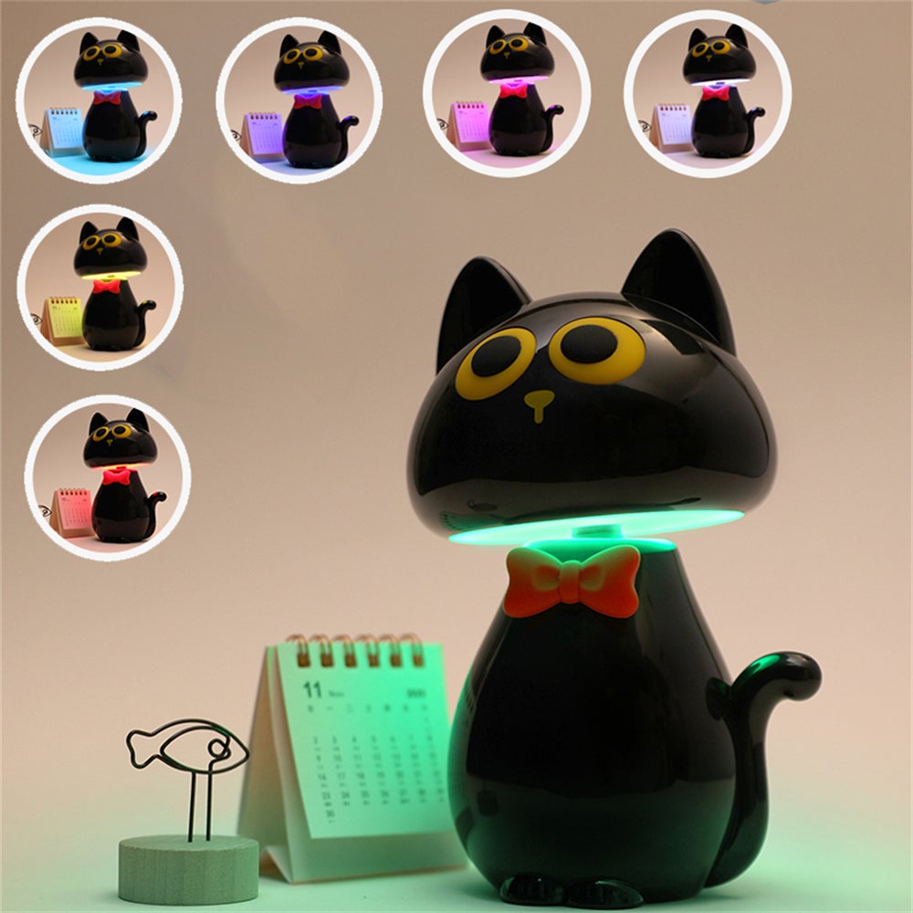 Lampada da scrivania forma di gatto birichino dimmerazione RGB continua luce notturna con timer per camera da letto adatta per camera letto/soggiorno - 6