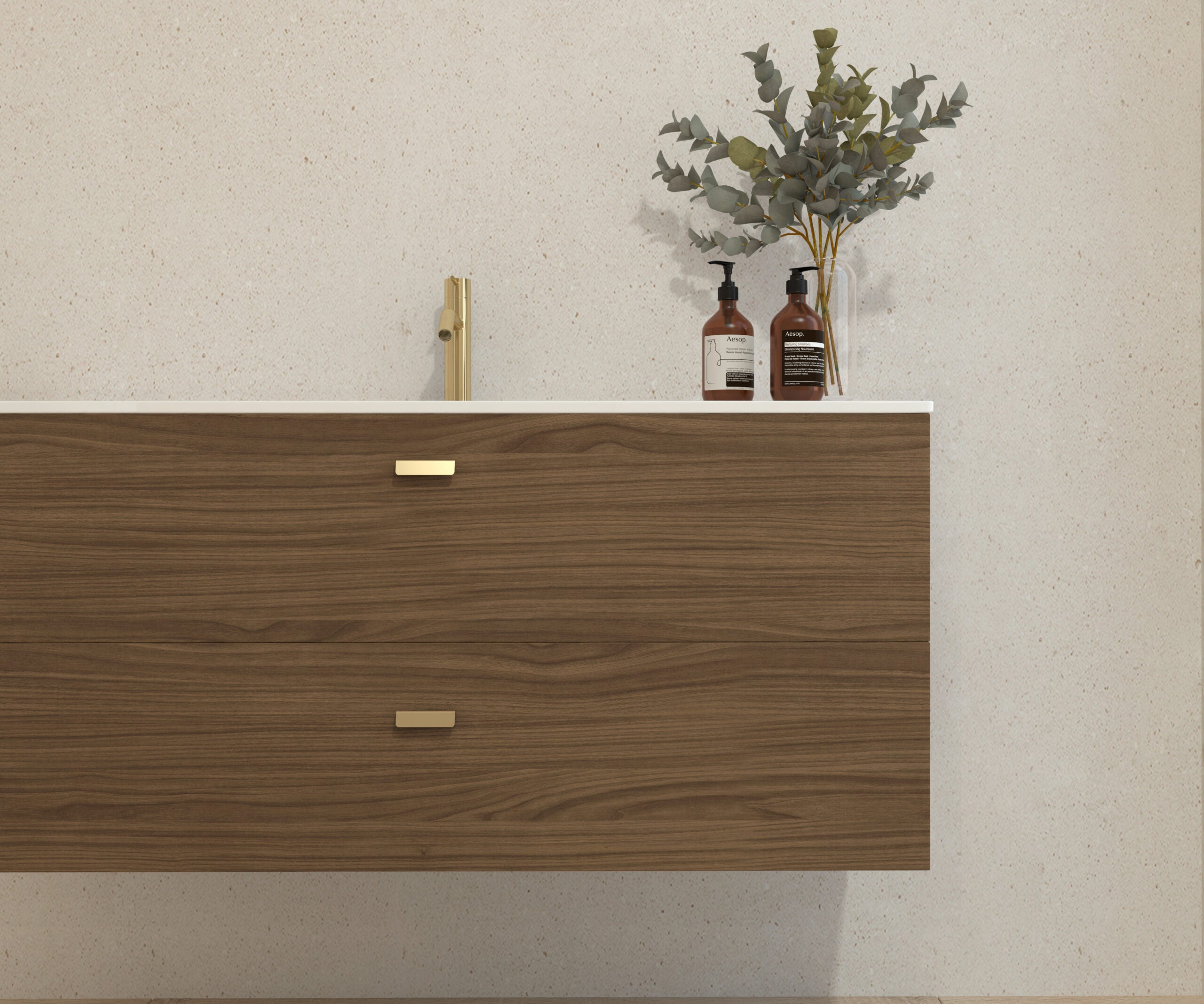 Ensemble de meubles de salle de bain Avantarea GARONNE Noyer 120 cm + lavabo - 2