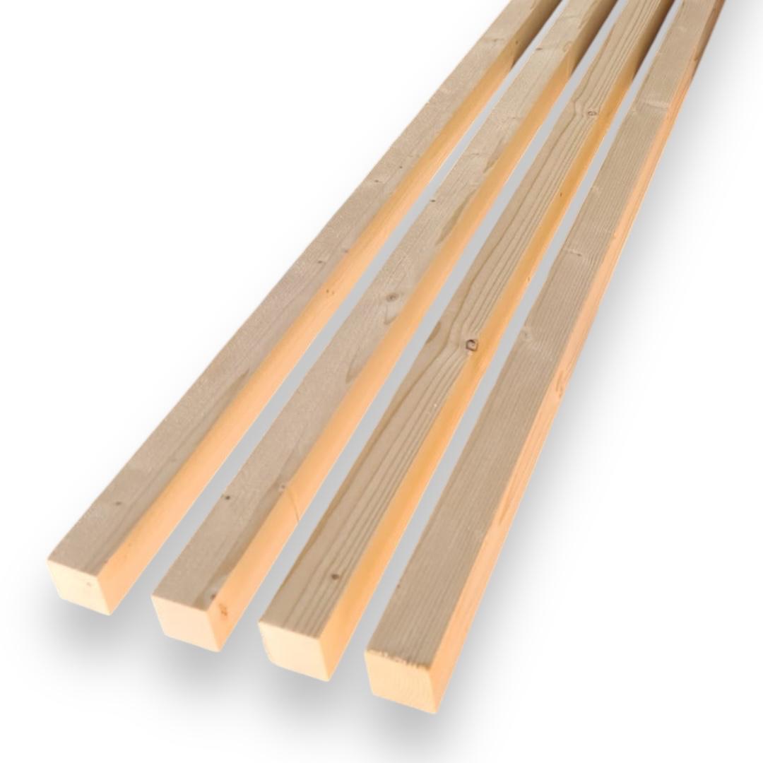 Lot de 10 unités de baguettes en bois de sapin de 45 x 45 x 2200 mm - 5