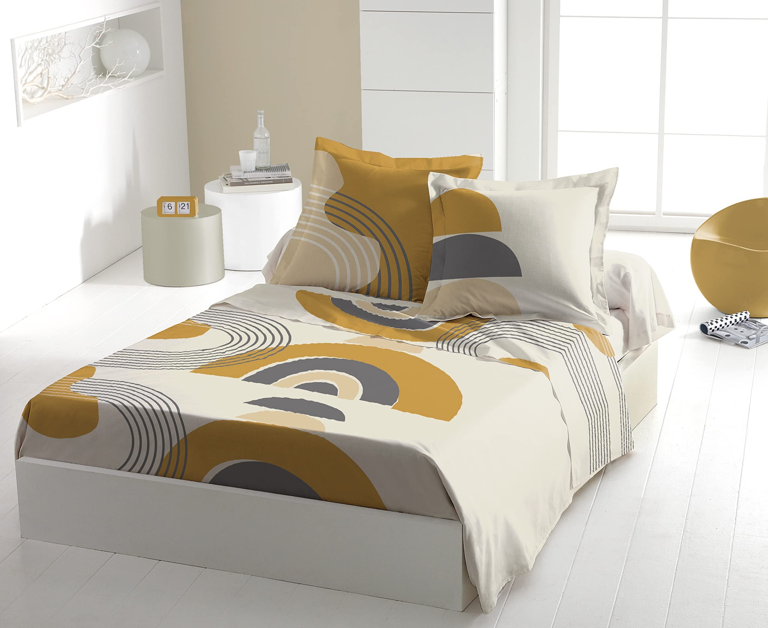 Home Linge Passion 240 x 260 cm. Lonsdale/Ocre_Lonsdale/Parure copripiumino Lonsdale - 4