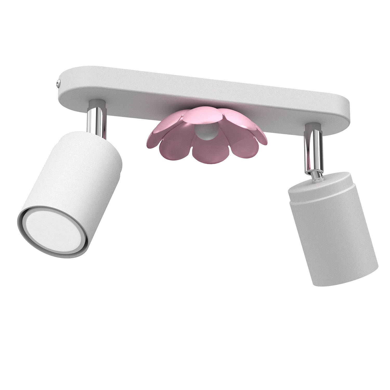 Reflektor sufitowy spot natynkowy Flower listwa biały mat-różowy 2xGU10x8W wym: 17 x 26 x 6 cm metal Luminex