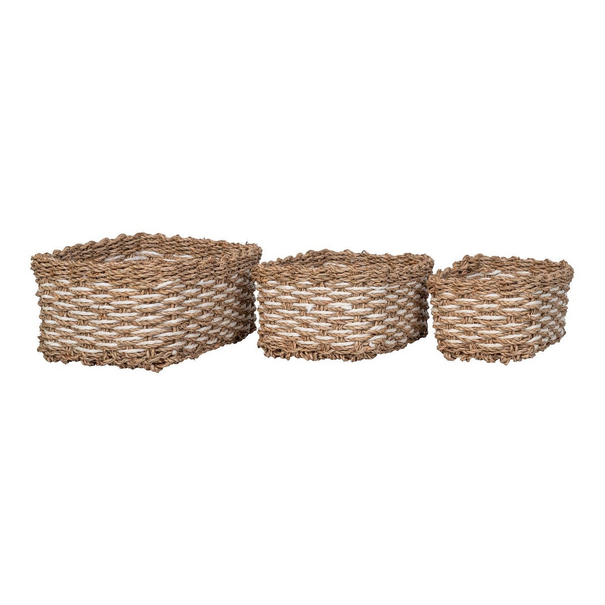 Panier Rangement Salle De Bain En Osier - 3 Compartiments - 37 X 12 X 8 Cm - Pour Réservoir WC Ou étagère