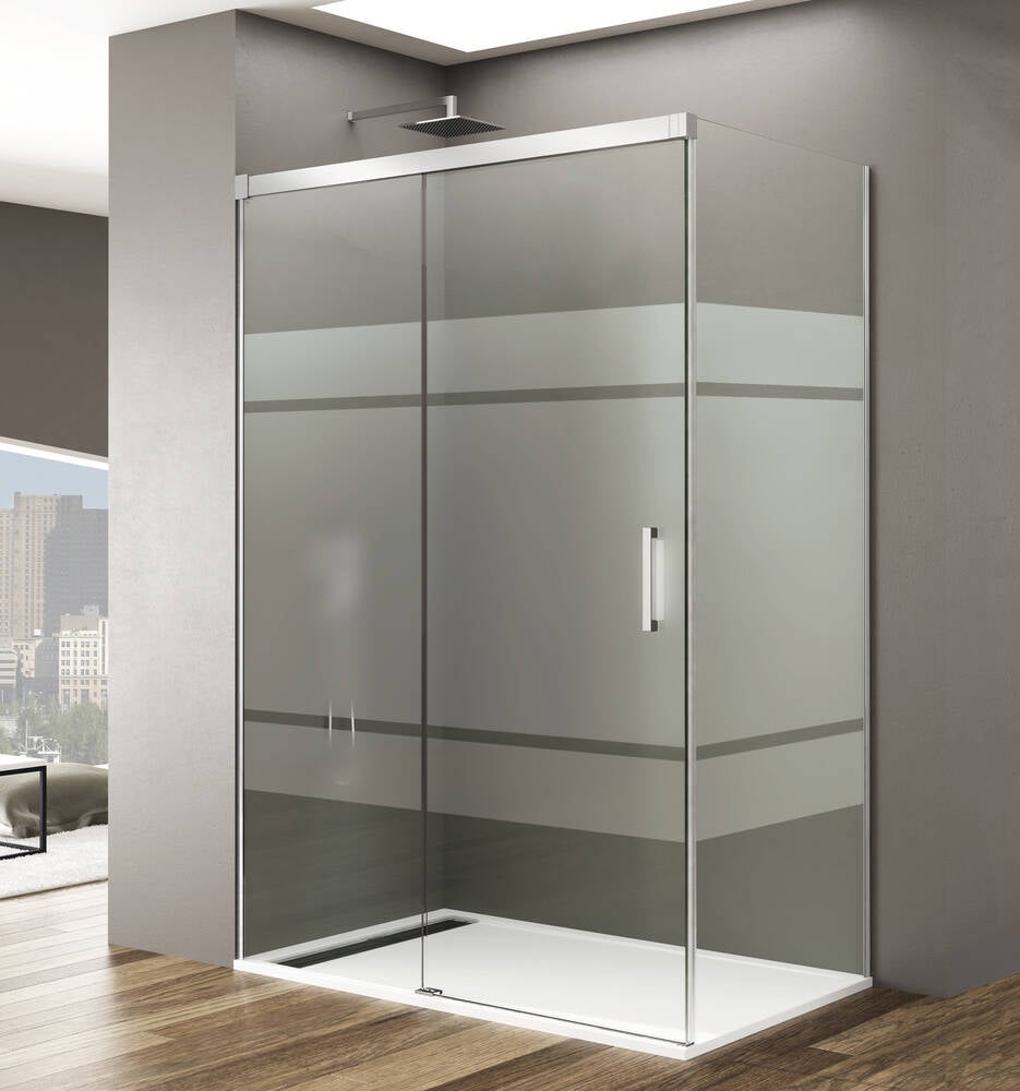 Gme Basic Mampara De Ducha Angular Transl cida Panel Frontal Fijo Y 