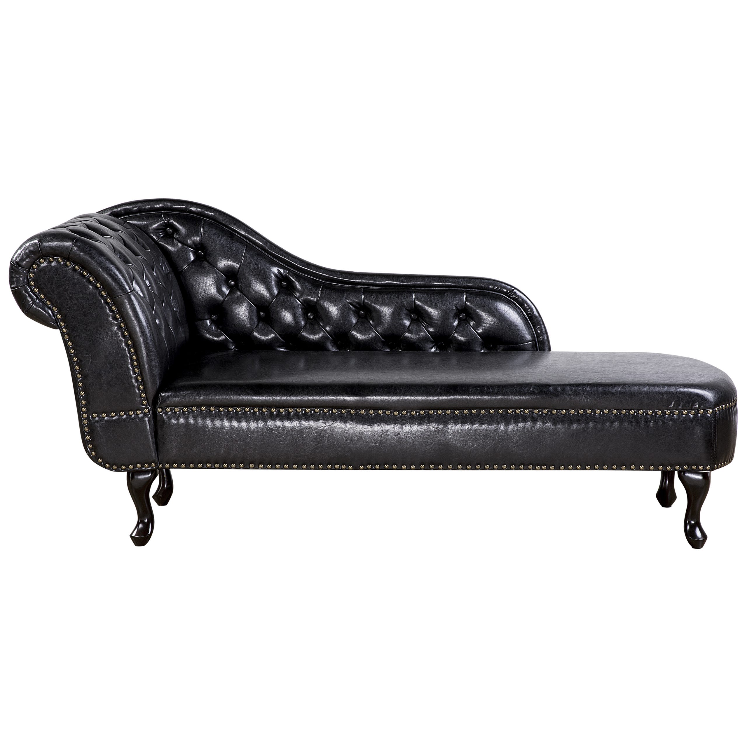 Méridienne côté gauche NIMES Cuir PU Noir | Leroy Merlin