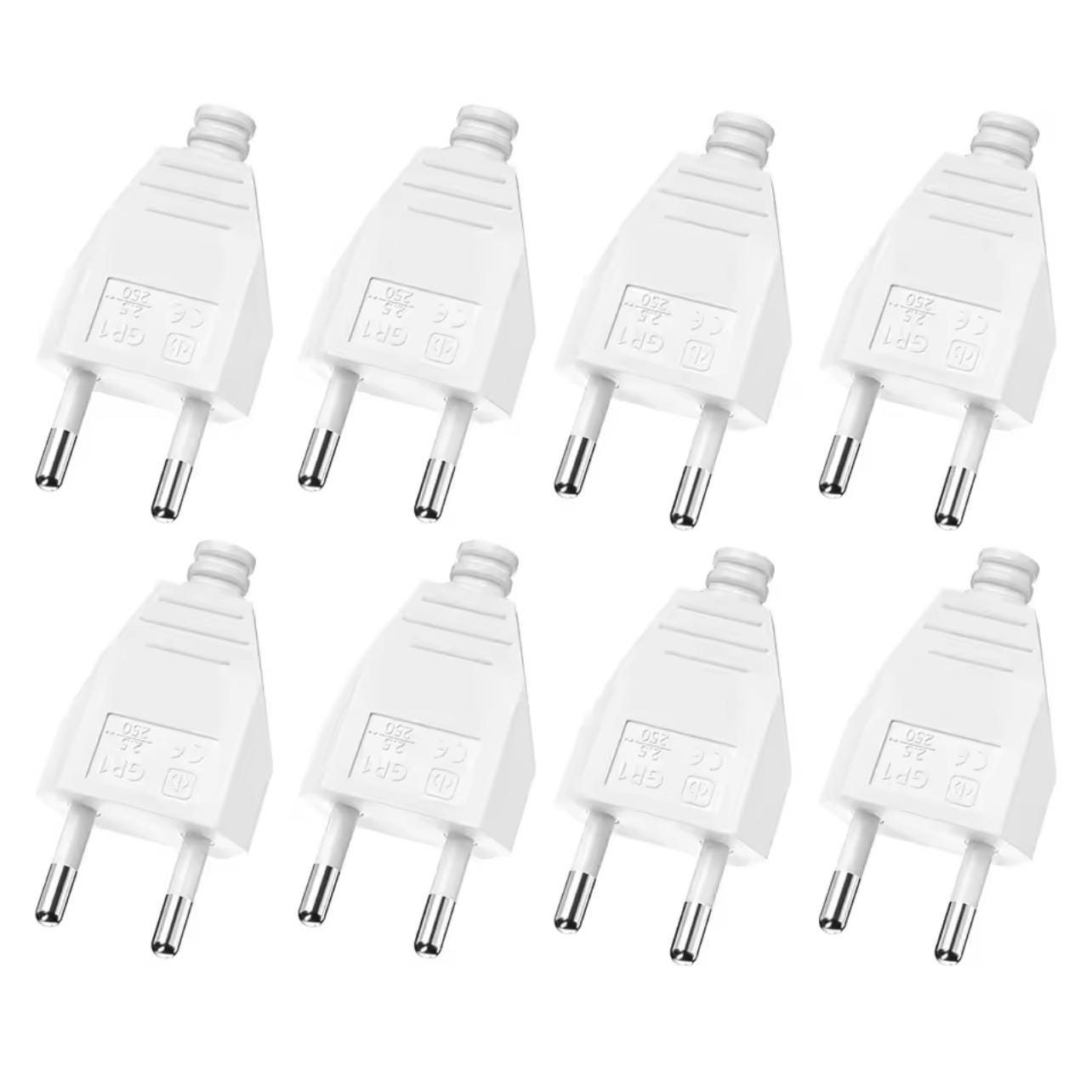 Flat Plug European Power Socket 2.5A 250V, 8 Units Set, Made of Safe ...