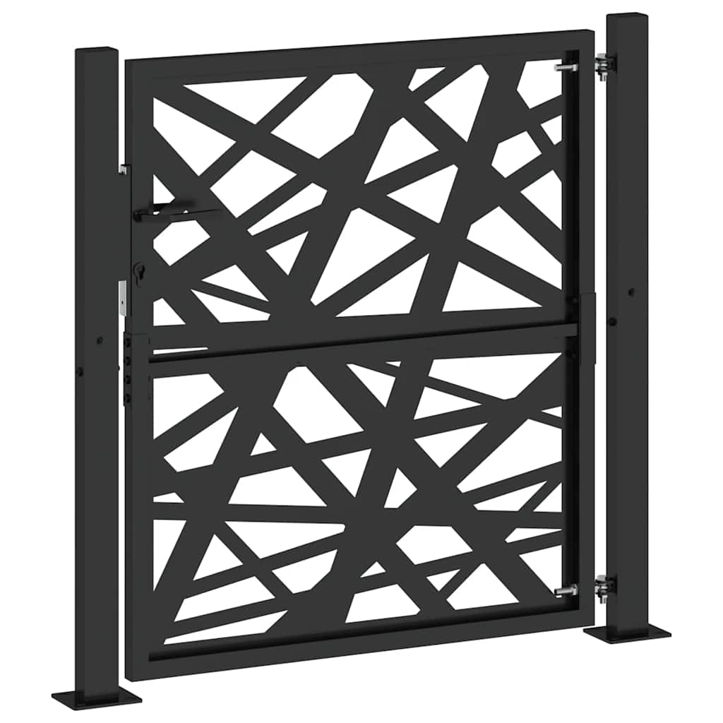 vidaXL Portail de jardin noir 100x100 cm acier conception de lumière - 5