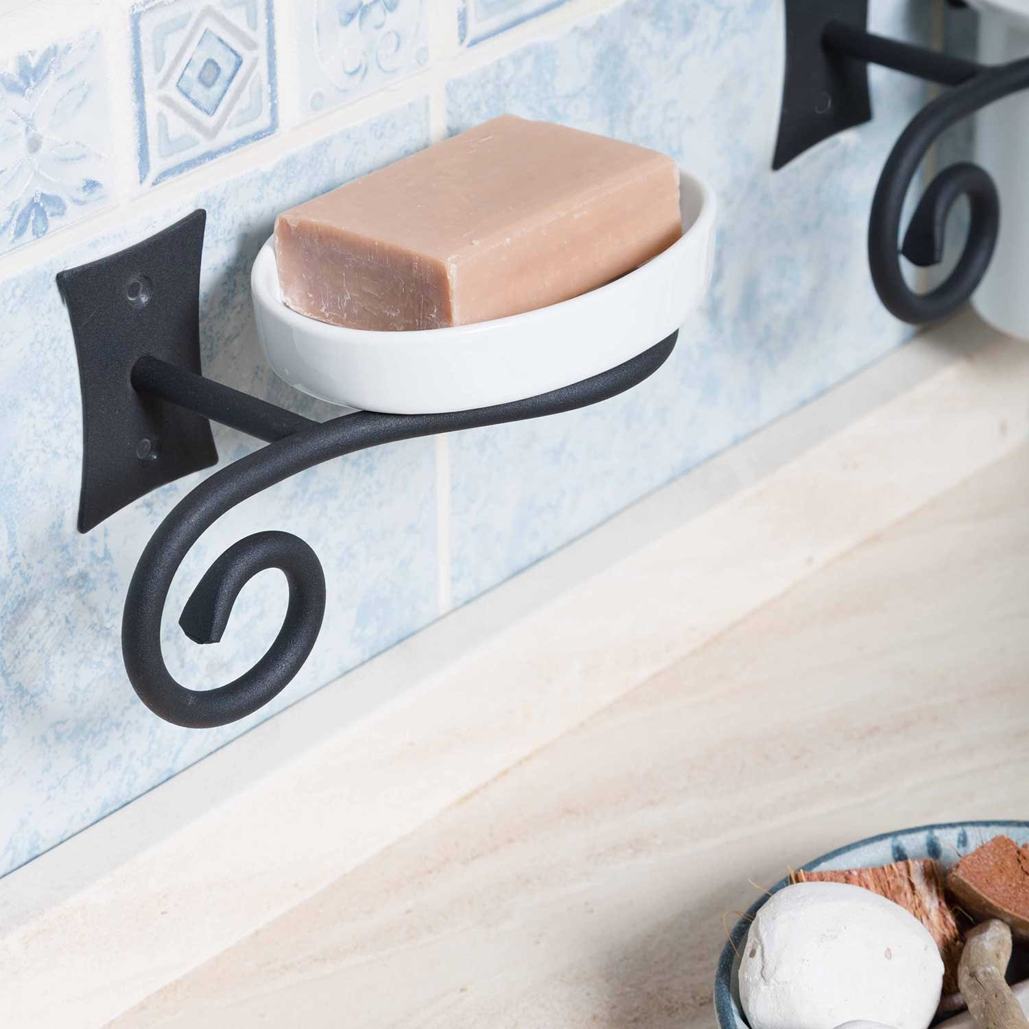 Porte-savon en acier et ceramique mod. Rebecca - 3