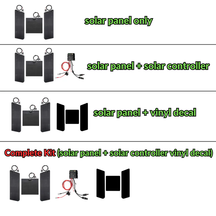 Panneau solaire 80 W (28 + 24 + 28) 12 V + régulateur solaire MPPT pour Toyota 4Runner 4e et 5e générations (2003-2024) avec prise d'air - 7
