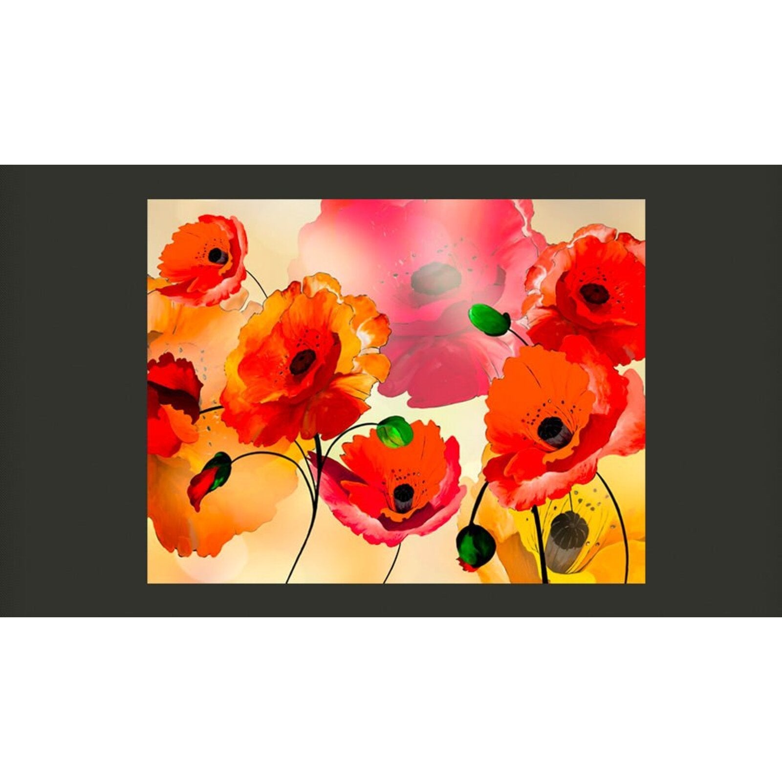 Papier peint coquelicots de velours - 300 x 230 cm - 2