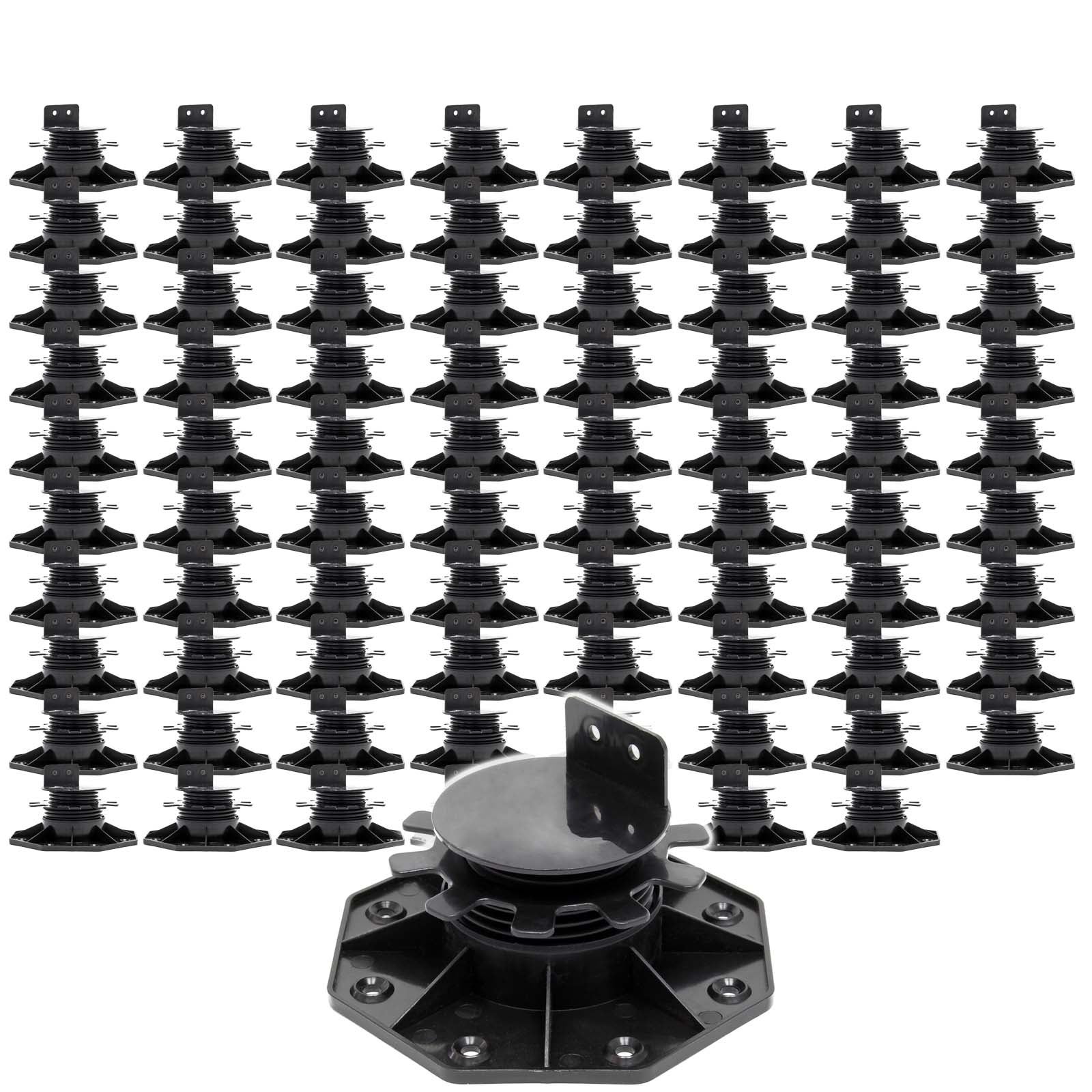 VEVOR Lot De 12 Plots De Terrasse Réglables 30-60 Mm - Support Plastique PP Charge 907 Kg Pour Terrasse Jardin Bois Béton
