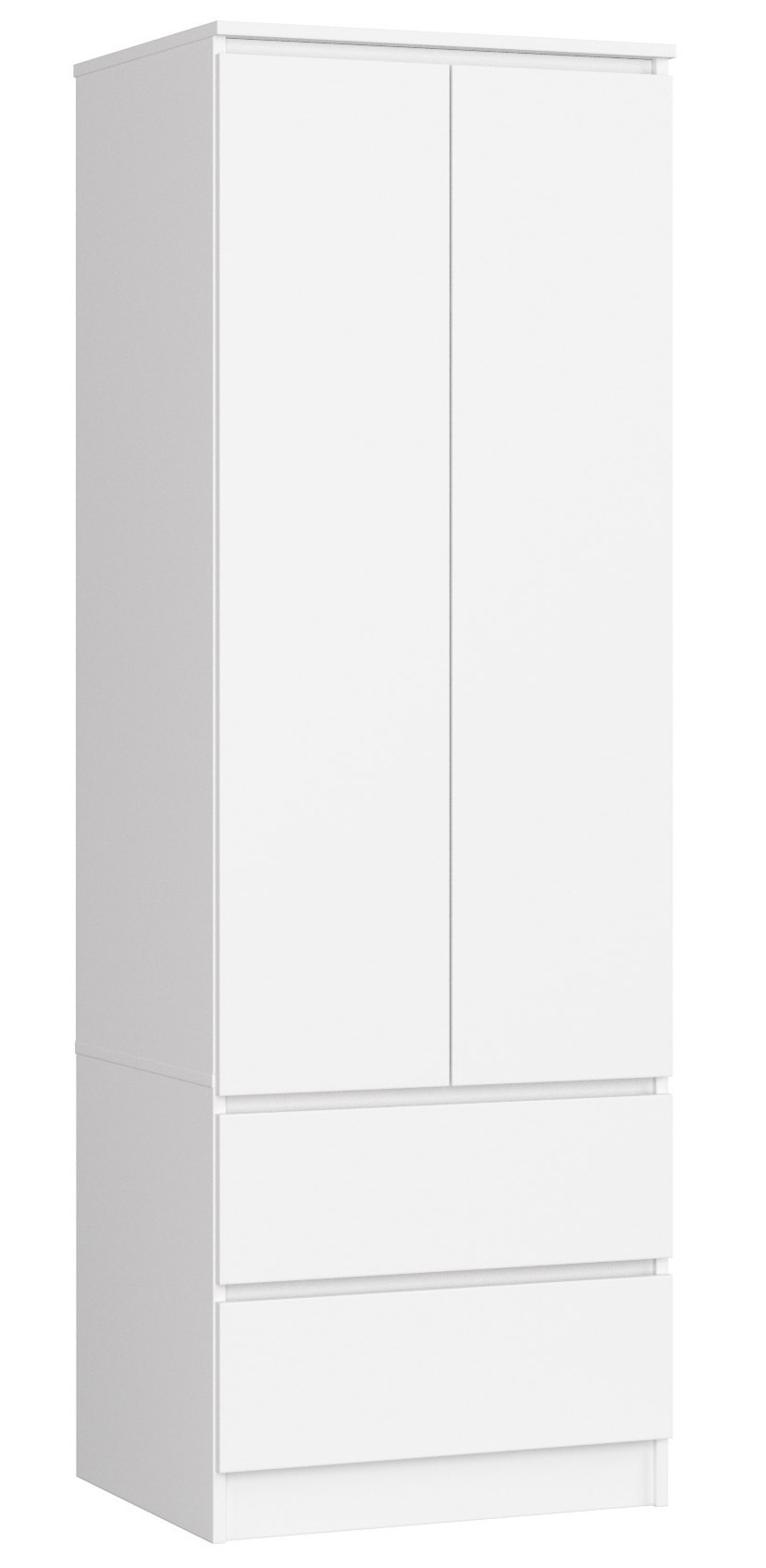 Szafa AKORD S60 Biała 60 cm 2 drzwi 2 szuflady kolor Biały mat 1 półka 60x51x180 cm