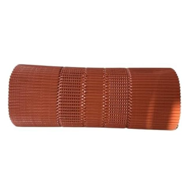 Sottocolmo Ventilato Per Tetti - Rotolo Da 5m, Larghezza 390mm, Tessuto Tecnico + Alluminio, Colore Rosso Mattone RAL 8004