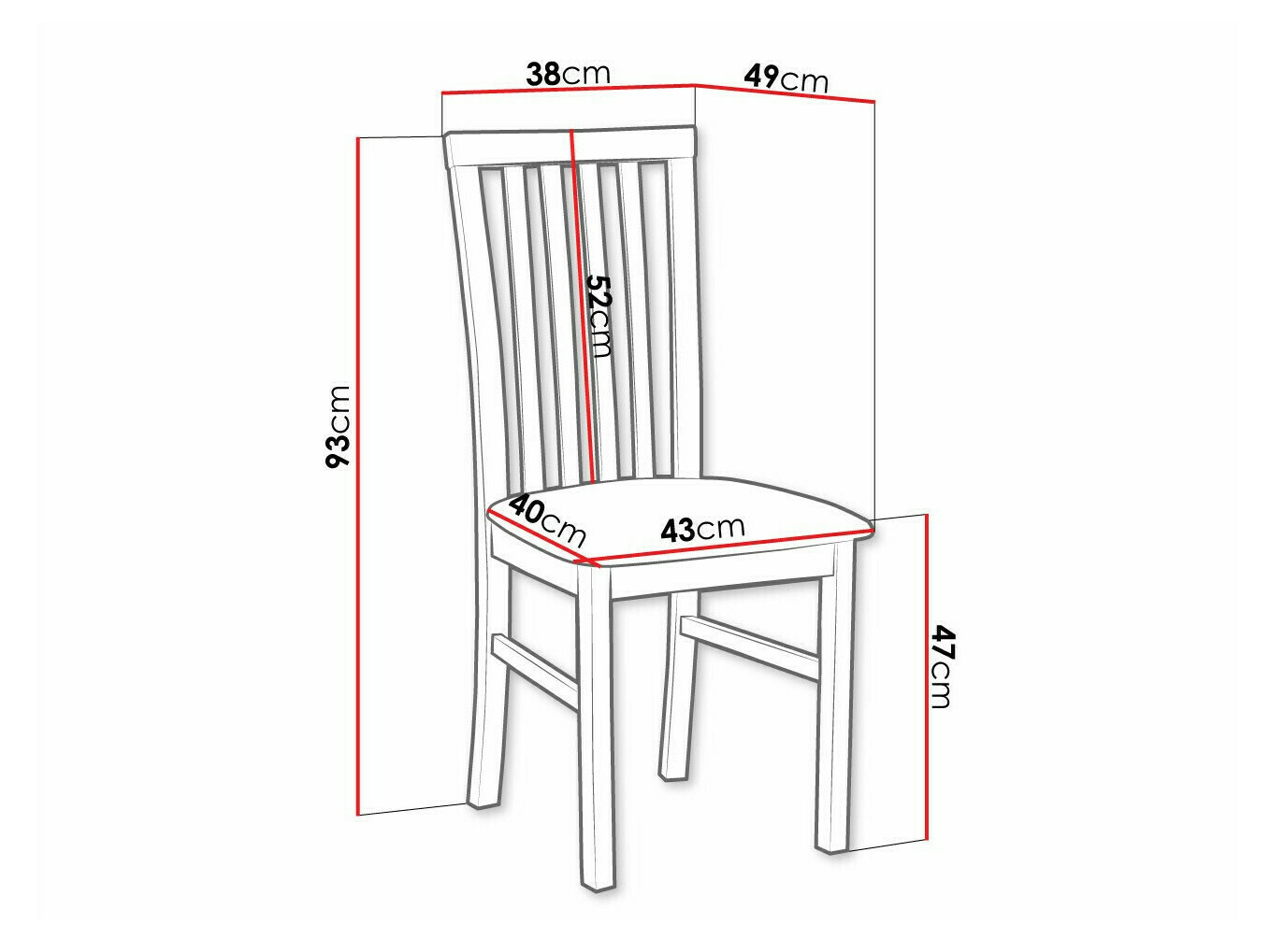 Cadeira Victorville 155, 93x43x40cm, Tecido, De madeira, Madeira, Mobiliário já montado - 4
