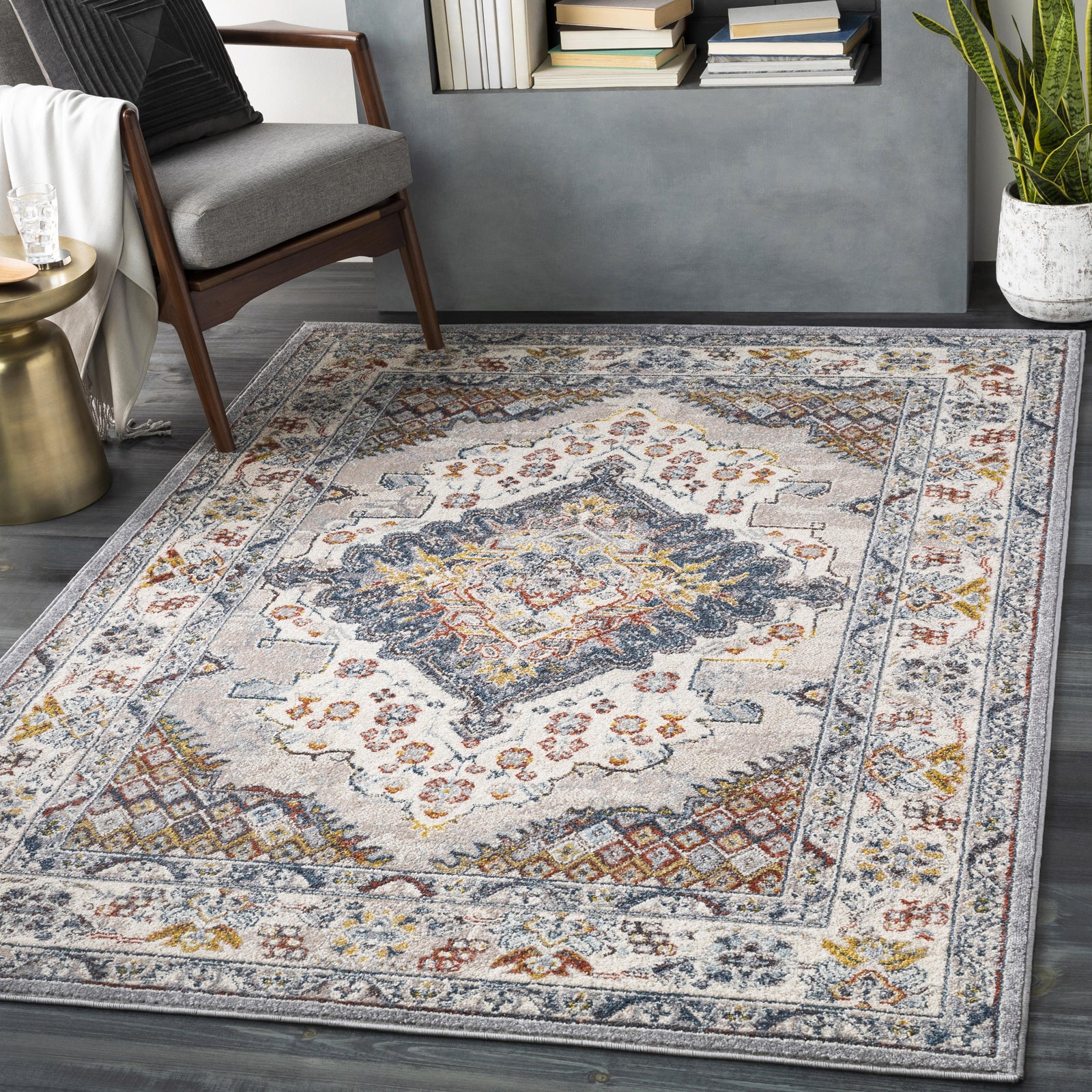 LIVABLISS Tapete Vintage Oriental Multicolorido/Cinza 200x275 cm Jade - 7