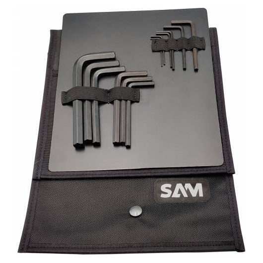 SAM OUTILLAGE - Trousse 12 Clés Males Courtes Coudees 6 Pans