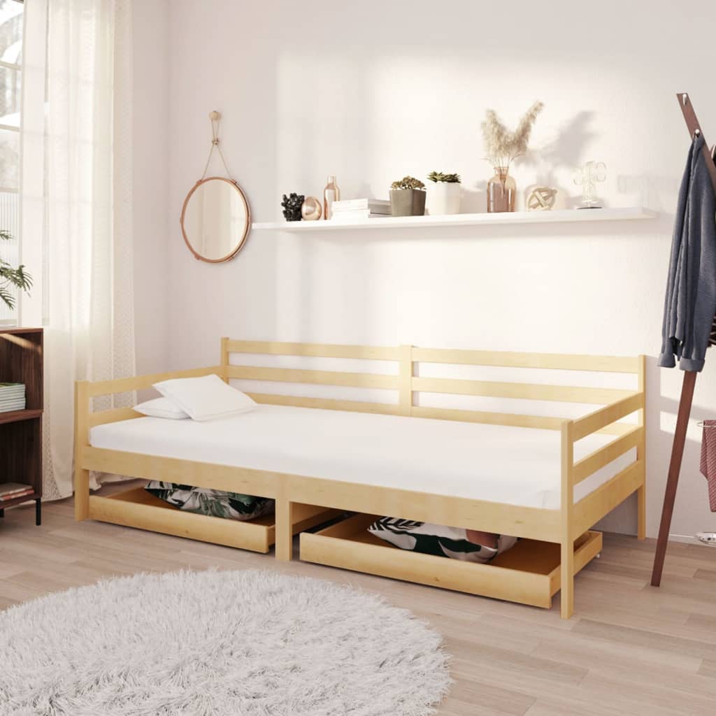 Maison exclusive - sofá cama con cajones madera de pino maciza 90x200 cm