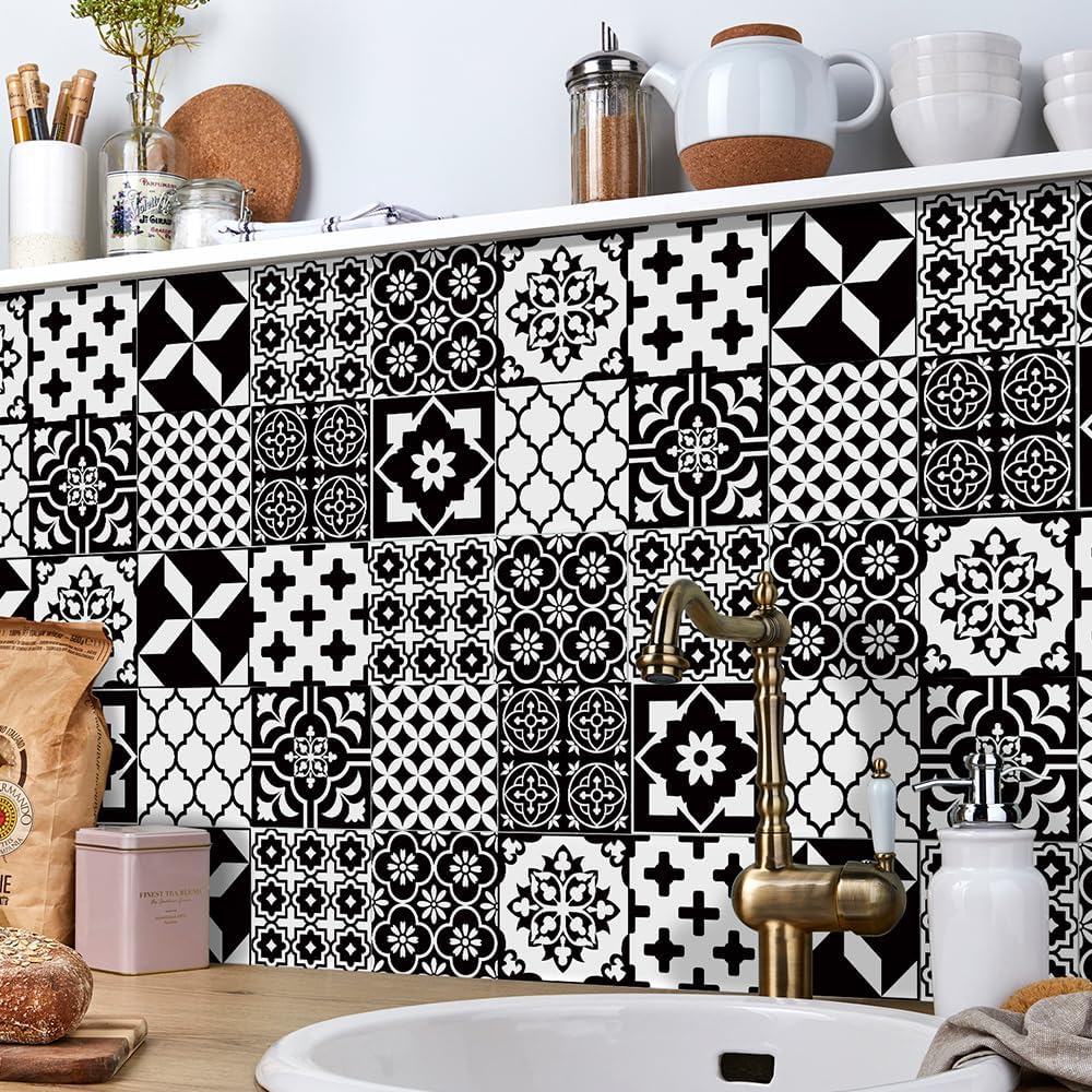10 Piastrelle Adesive 3D Per Cucina E Bagno – 30,5×30,5 Cm – Spessore 2,5 Mm – Autoadesive Stacca E Incolla