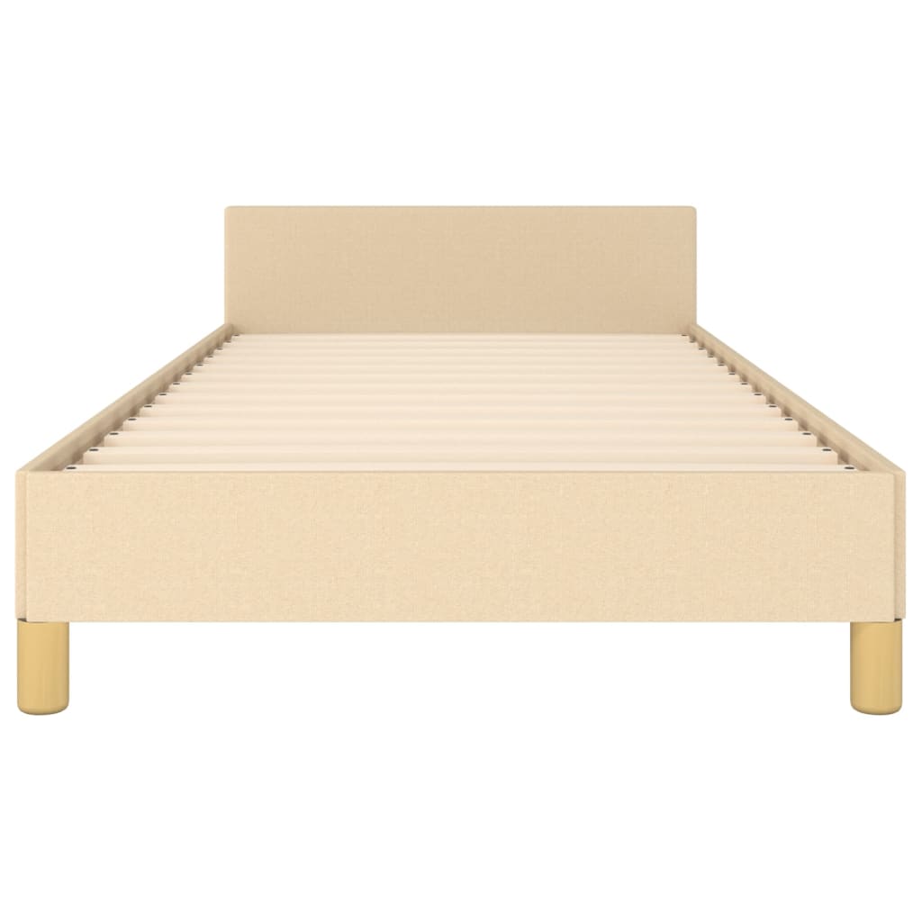 Cadre de lit sans matelas en tissu crème, pour la chambre, 100 × 200 cm - 6