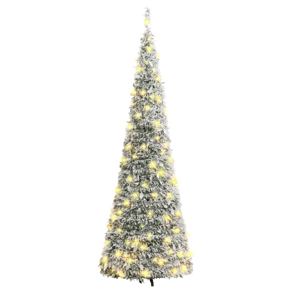 vidaXL Albero di Natale Artificiale Pop-up Neve Fioccata 200 LED 210cm - 5