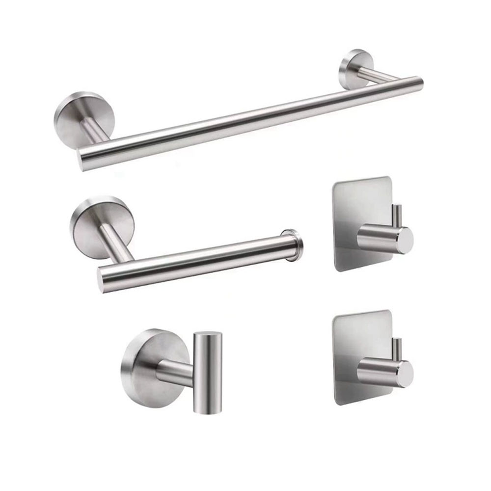 Zestaw wieszaków na ręczniki - Wieszak na ręczniki - Stal nierdzewna - 5 sztuk - Srebrny