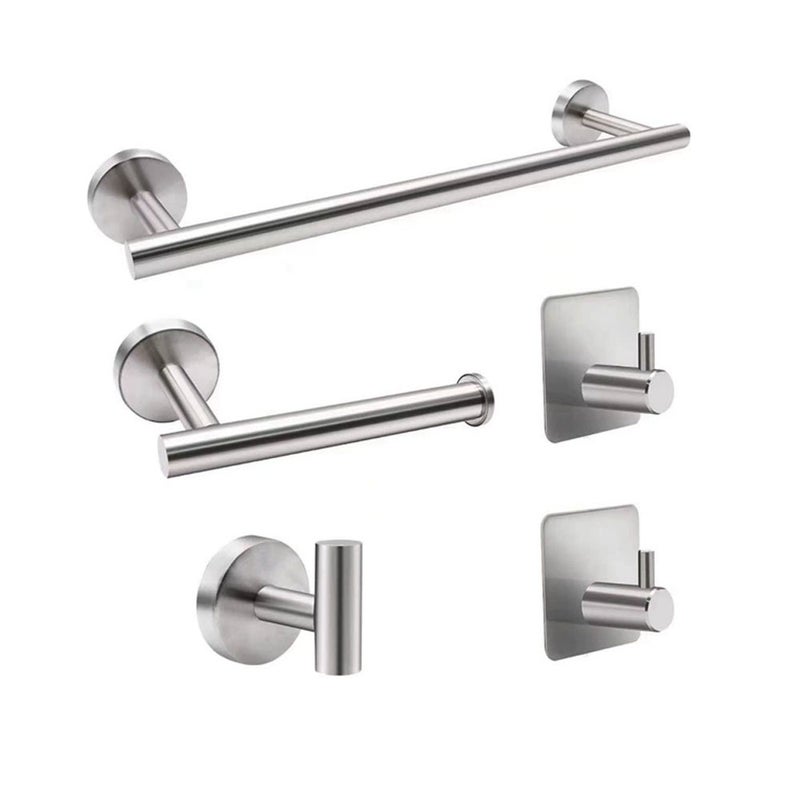 Zestaw wieszaków na ręczniki - Wieszak na ręczniki - Stal nierdzewna - 5 sztuk - Srebrny