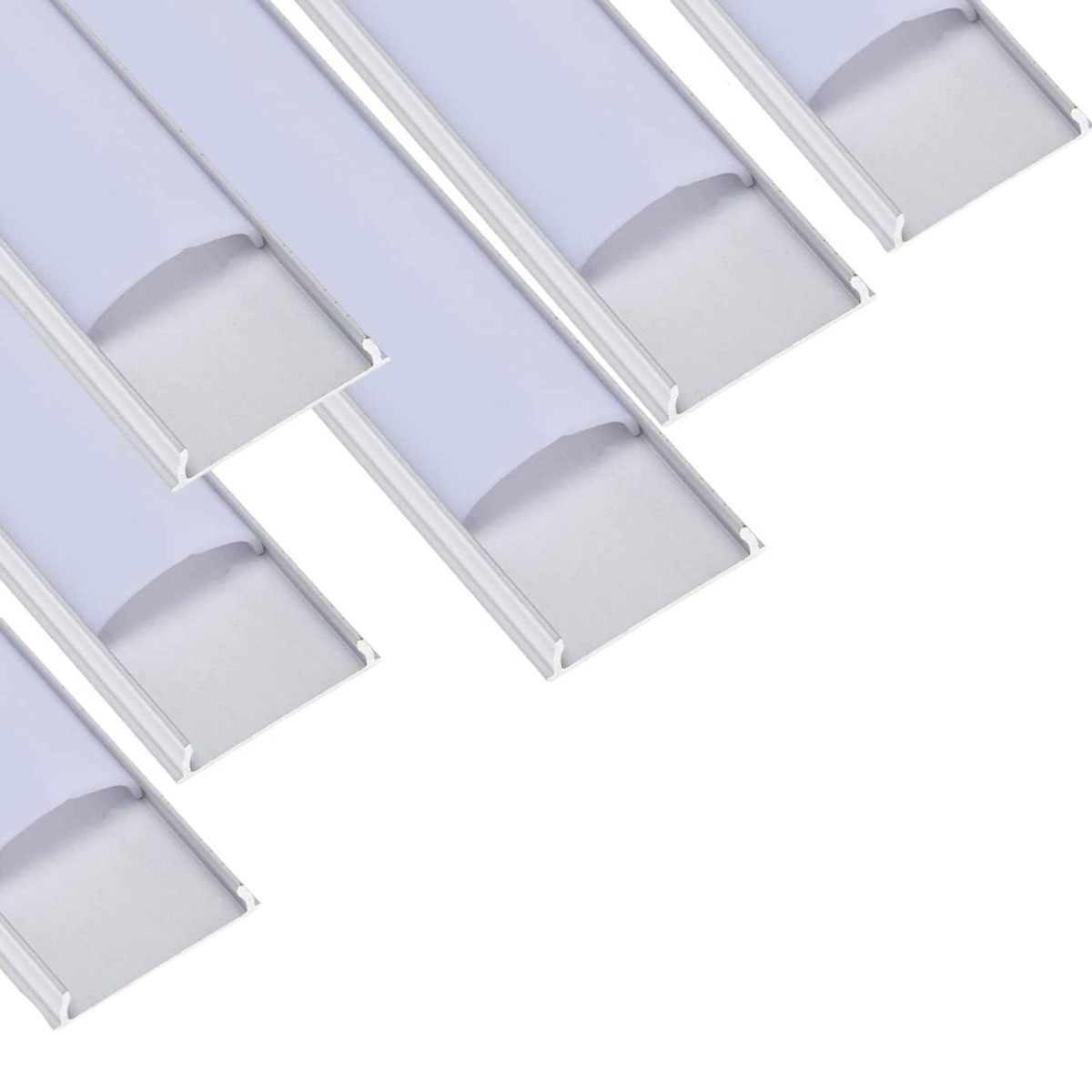 Opakowanie x6 profili aluminiowych o zakrzywionej powierzchni 1m do taśm LED z półprzezroczystą osłoną 18mm x 4mm