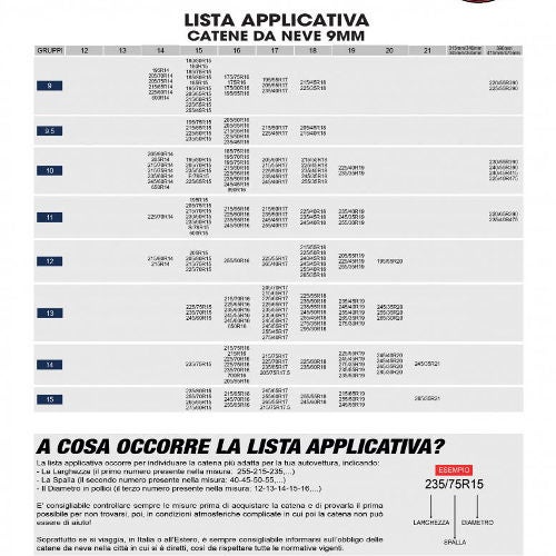 CATENE DA NEVE PER AUTO 9MM GRUPPO 80 - 4