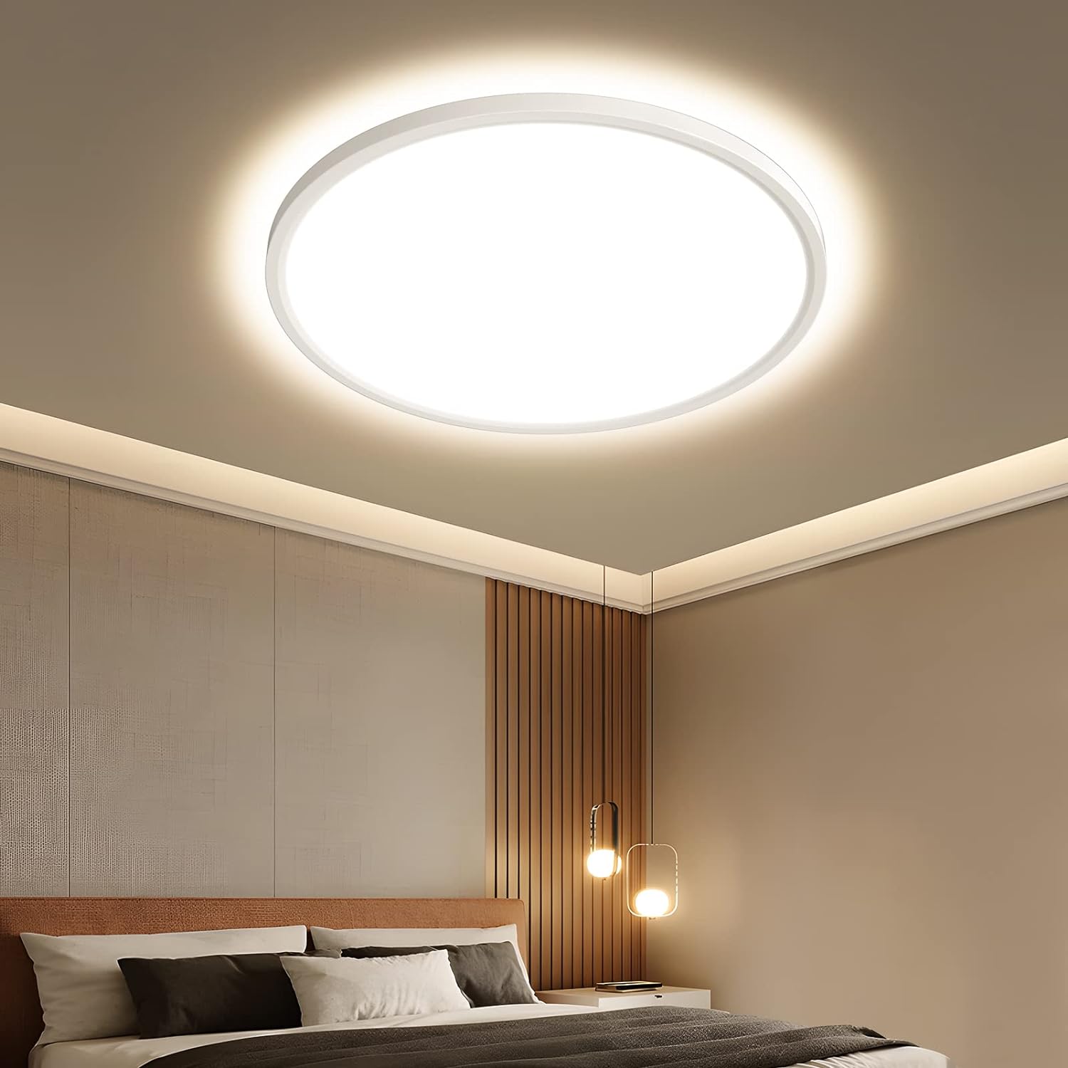 Plafonnier Led Rond Aiskdan W Ip Blanc Cm Pour Chambre Cuisine K Lumi Re Chaude