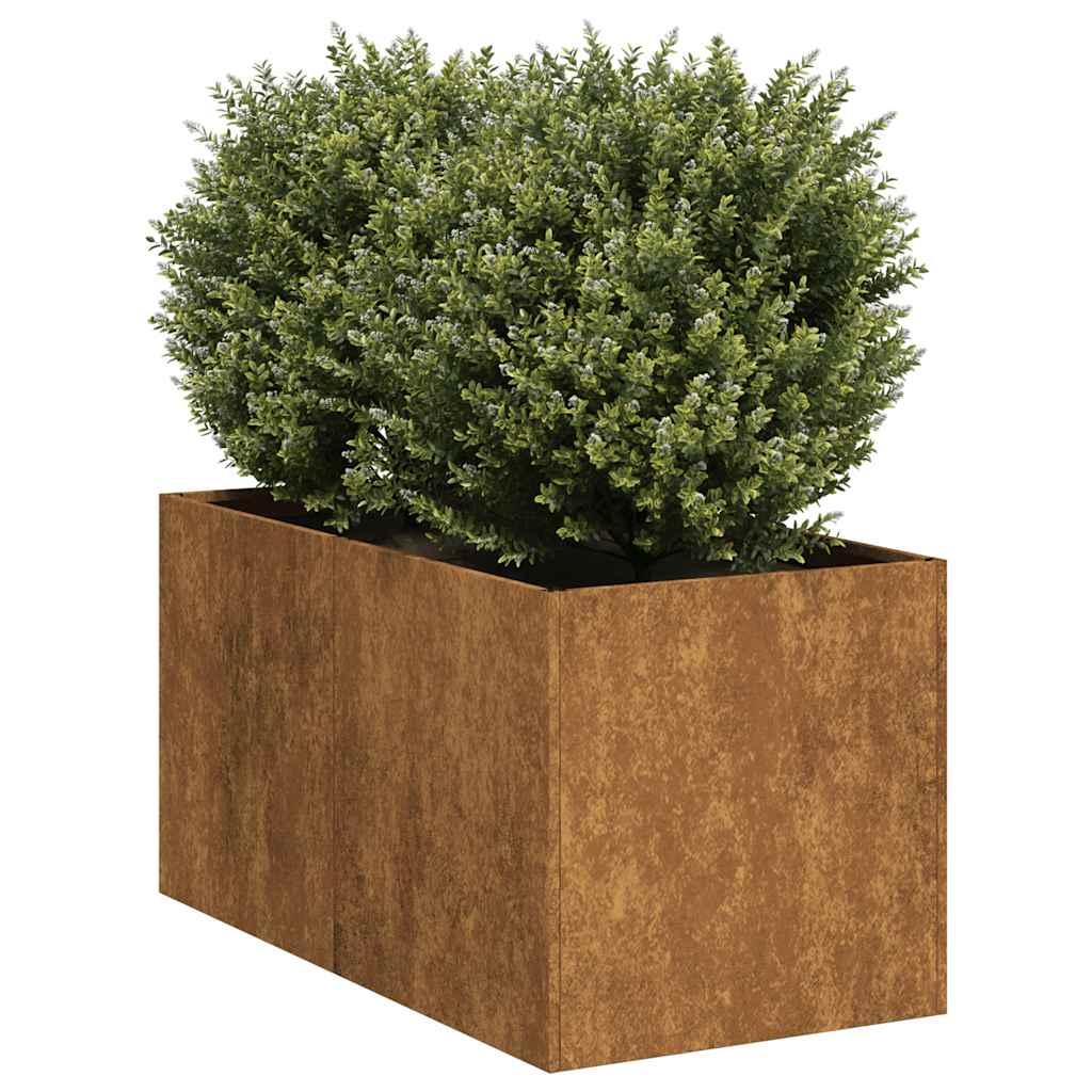 Jardinière rouillée 40x80x40 cm en acier corten - COMFORTXL - 2